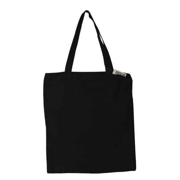 Lord & Taylor Black Cotton Tote Bag Red Lip Graphic White Script - Picture 2 of 3